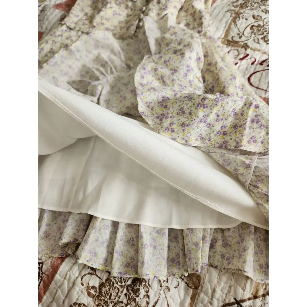 LINI Melissa floral Dress fit and flare ruffle Button Lavander Color Size XS - Picture 11 of 14